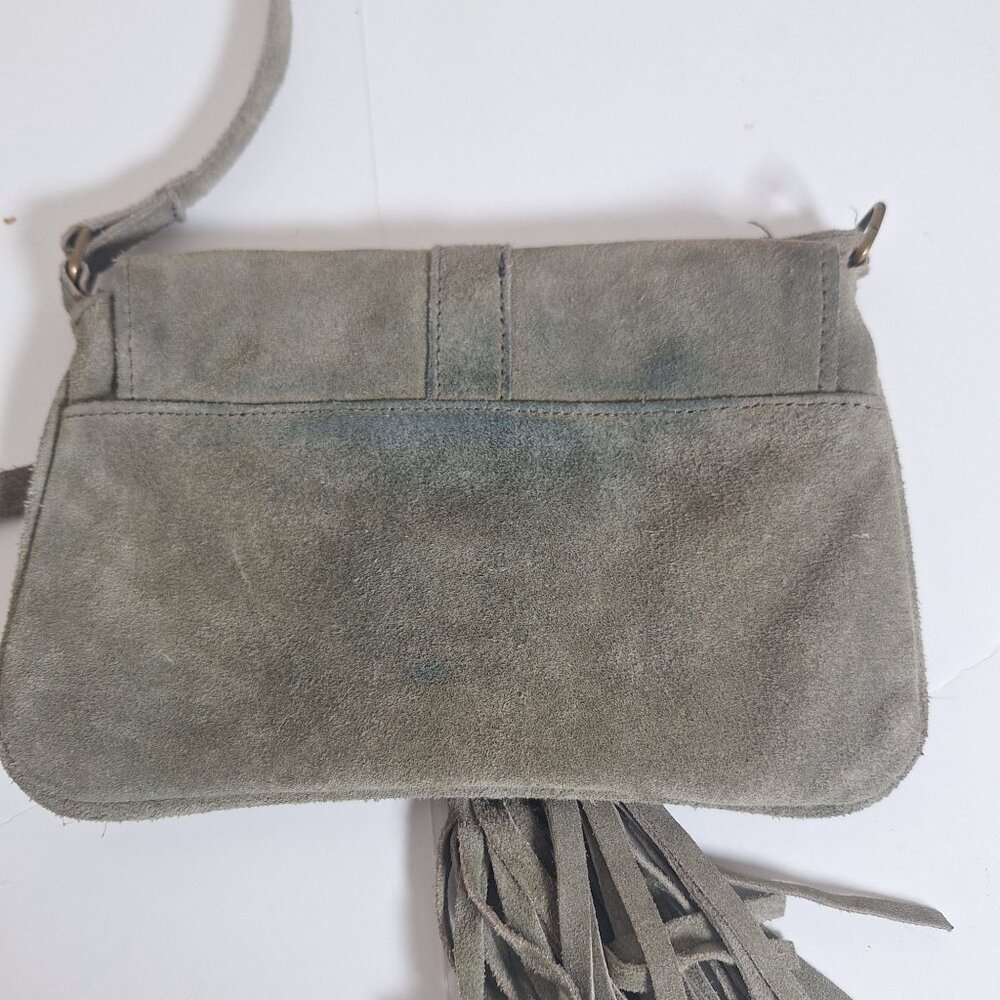 Sopreso Green suede tassle purse country western - Picture 7 of 9